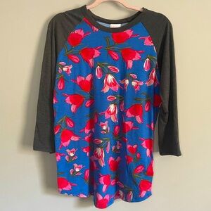 Lularoe Floral Randy Baseball T-Shirt